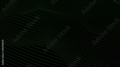 Abstract green wave background. Technology big data background. Motion of digital data flow. Big data wave. Futuristic wave. Cyber or technology background