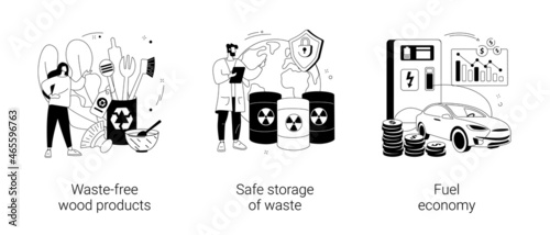 Green solutions abstract concept vector illustrations.