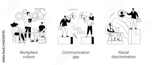 Corporate culture abstract concept vector illustrations.