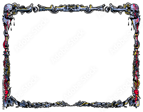 A freehand horror border design. 