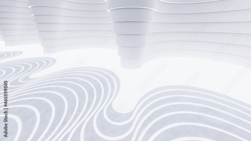 Futuristic white architecture background 3d render