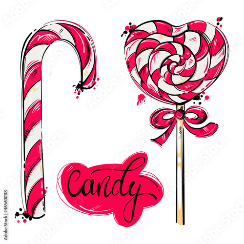 Vector abstract illustration of lollipops