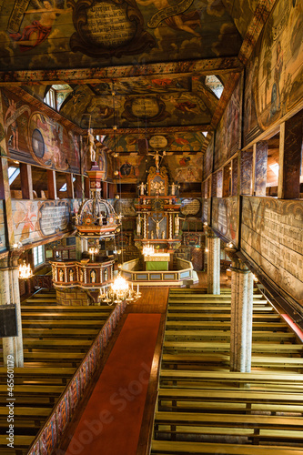 Old wooden church from the inside