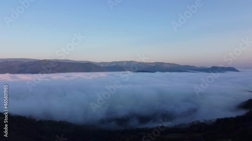 misty morning in the mountains