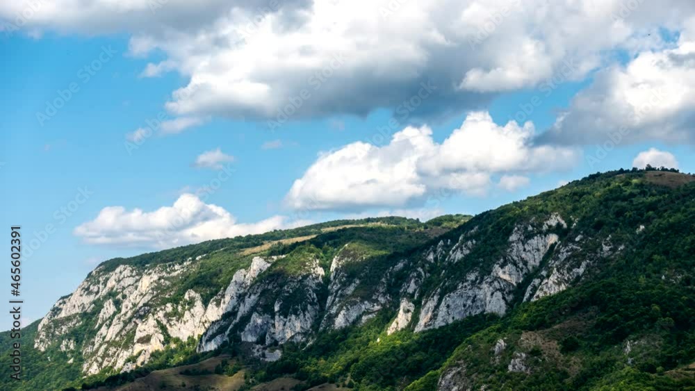Clouds Over Mountain in Apuseni Mountains in Romania Timelapse