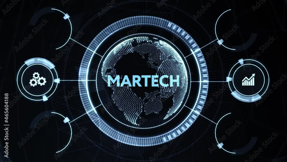 Martech marketing technology concept on virtual screen interface. Business, Technology, Internet and network concept. Martech marketing technology concept on virtual screen interface. Business, Technology, Internet and network concept.