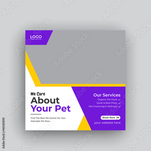 Pet shop promotion social media post or instagram banner and web banner Design