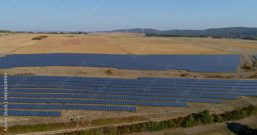 Fototapeta premium Solar Power Panel Cell Plant, Germany Aerial