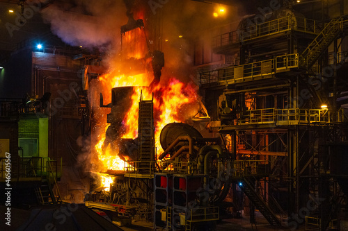 Metal-smelting process in metallurgical industrial production