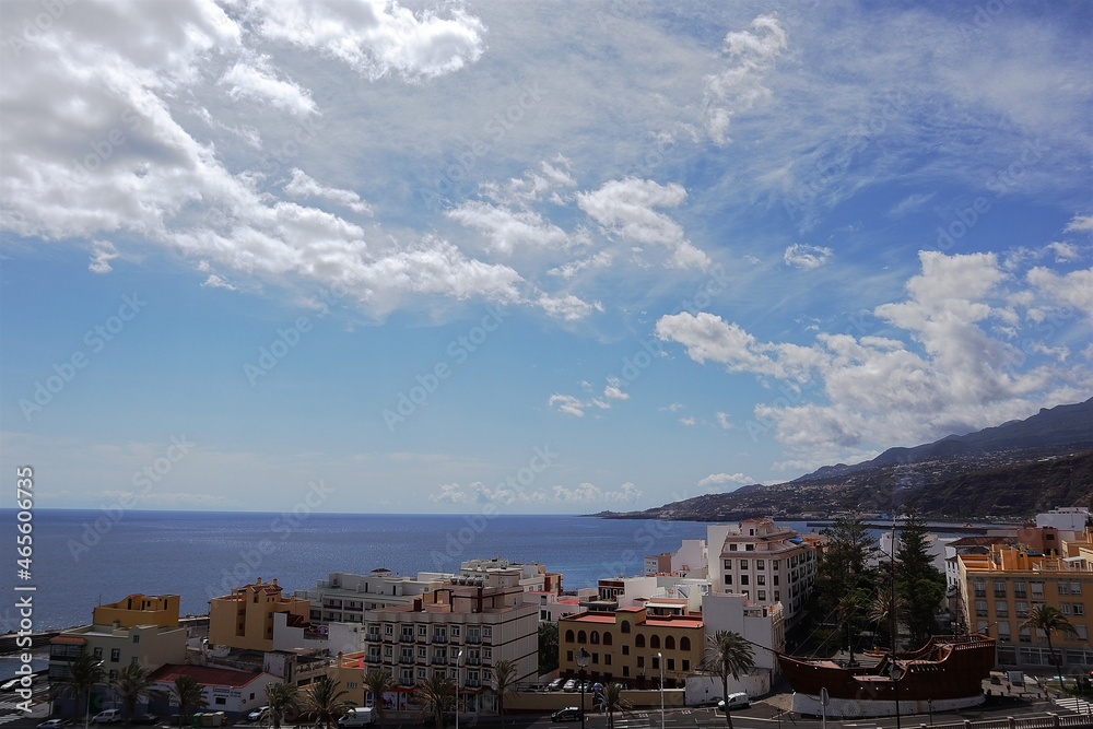 La Palma, Spanien, Stadt, Himmel, Aussicht, Wolken, Meer