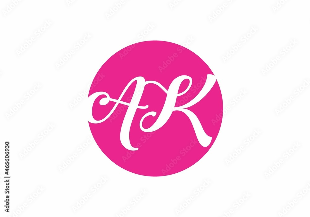Unique shape of AK initial letter Unique shape of AK initial letter