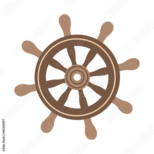 steering wheel in a flat cartoon style