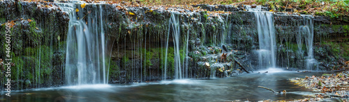 Large-format panorama with a small waterfall