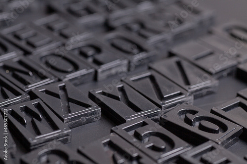 letterpress alphabet and numbers background