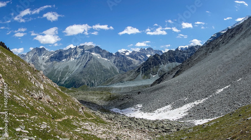 Walker's Haute Route from Cabane de Prafleuri to Arolla over Pas de Chevres high pass.