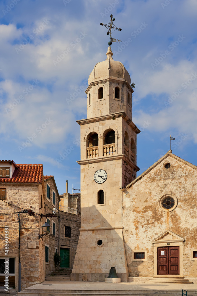 bell tower of the village church in Croatia