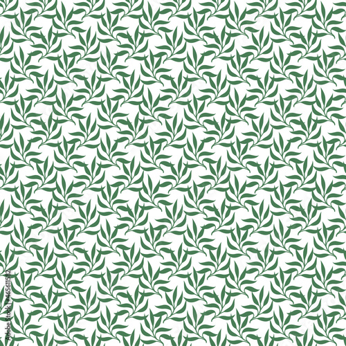 Botanical vector pattern of green leaves