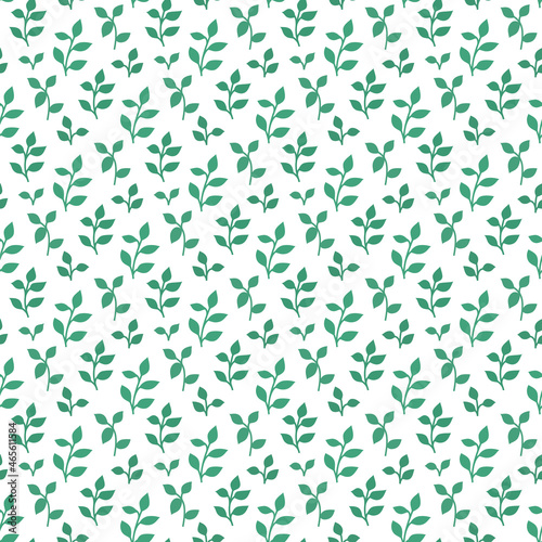 Botanical vector pattern of green leaves