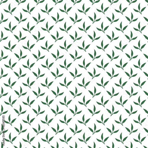 Botanical vector pattern of green leaves