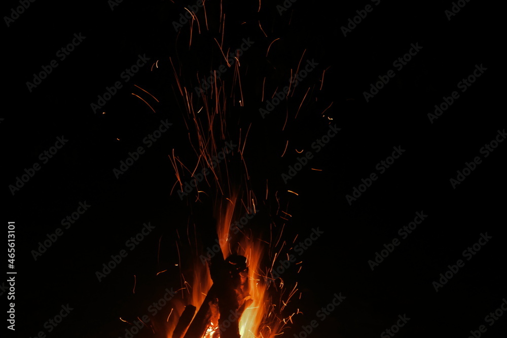 Flames and fumes on a campfire Flames and fumes on a campfire