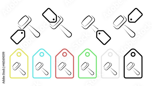 Foot  apparatus  body care hand drawn vector icon in tag set illustration for ui and ux  website or mobile application