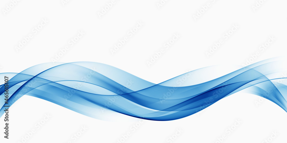 Blue wave. Blue abstract wave flow, vector abstract design element. - obrazy, fototapety, plakaty 