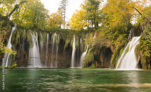 Plitvice lakes of Croatia national park  autumn