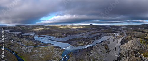 glacial river in the southern highlands of iceland photo