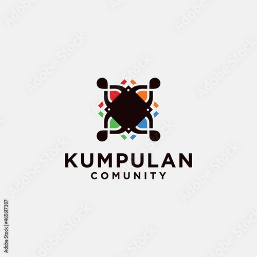 Set community logo, people, for people community and people association modern business logo