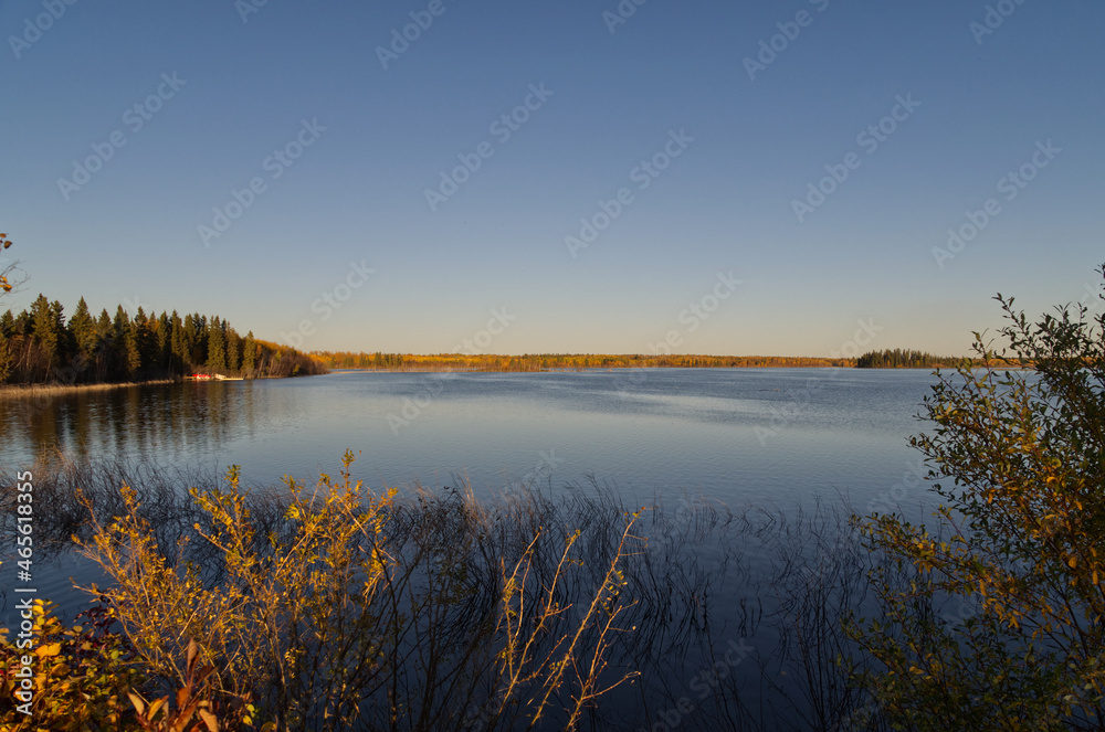 Fototapeta premium A Beautiful Autumn Evening at Astotin Lake