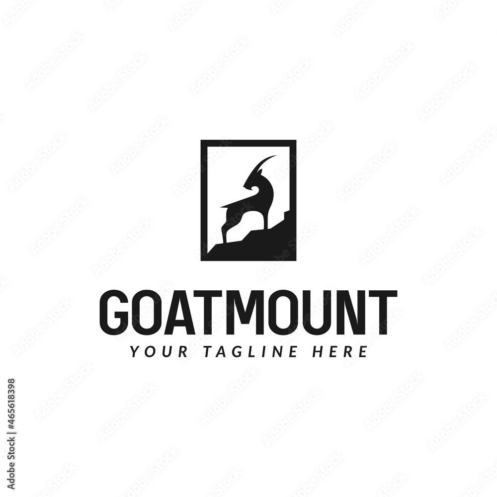 mountain goat logo design vector. logo template mountain goat logo design vector. logo template