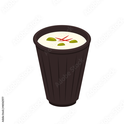 Lassi Indian Drink Hand Drawn Vector. Indian drink.