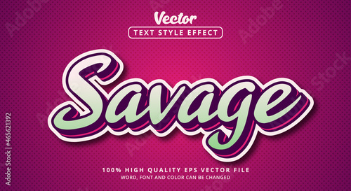 Editable text effects, Savage text with comic color layered style