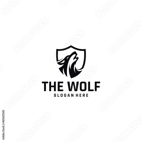 wolf shield protection logo design