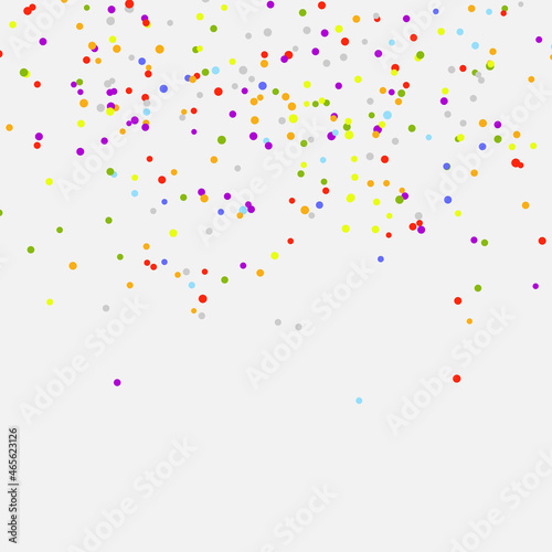Dots on isolated backdrop. Random falling sequins with metallic shimmer. Vector illustration.