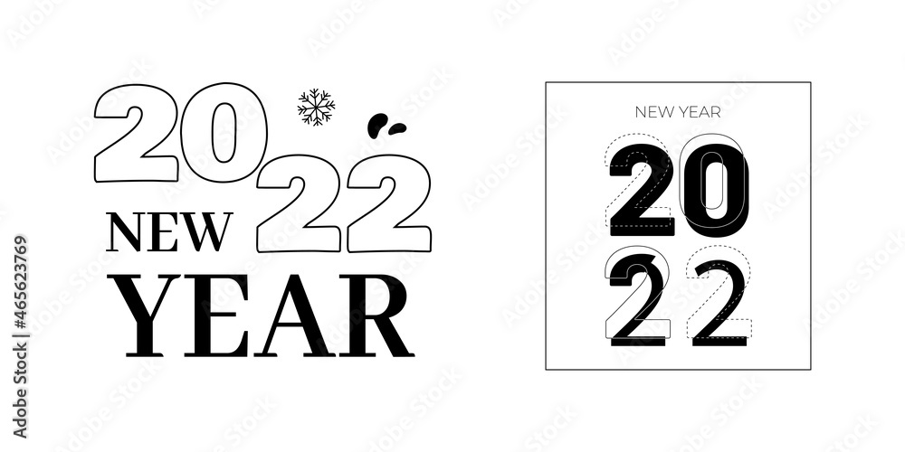 2022 new year logo text design set. 2022 number design template. Calendar simple icon. Modern abstract banner. Vector graphic illustartiom isolated on white background 2022 new year logo text design set. 2022 number design template. Calendar simple icon. Modern abstract banner. Vector graphic illustartiom isolated on white background