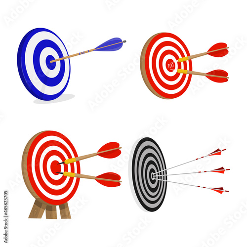 Vector image of an arrow in the target.