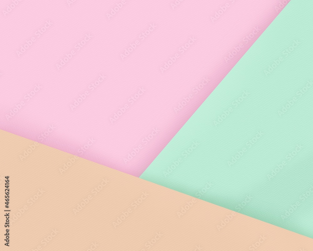 Fototapeta premium Abstract background with pink, green and orange shapes with shadow
