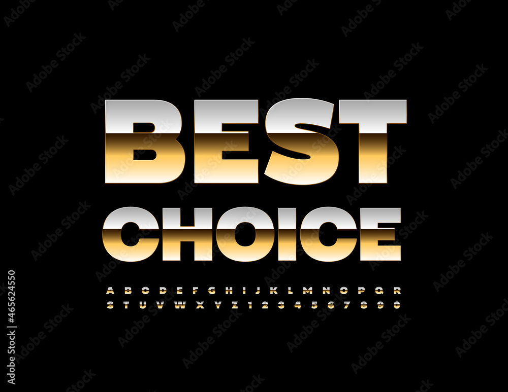 Vector chic Sign Best Choice. Modern Luxury Font. Chic Alphabet Letters and Numbers Vector chic Sign Best Choice. Modern Luxury Font. Chic Alphabet Letters and Numbers