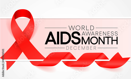 Aids awareness month is observed every year in December, This day brings attention to the growing number of people living long and full lives with HIV and to their health and social needs. Vector art