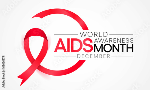 Aids awareness month is observed every year in December, This day brings attention to the growing number of people living long and full lives with HIV and to their health and social needs. Vector art