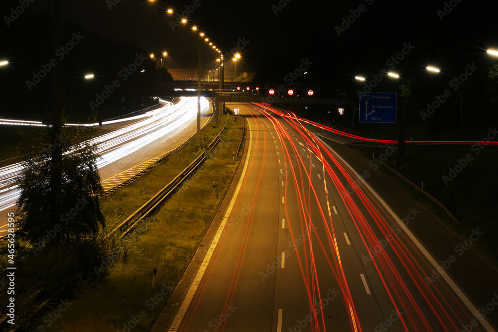 Motorway Autobahn at night