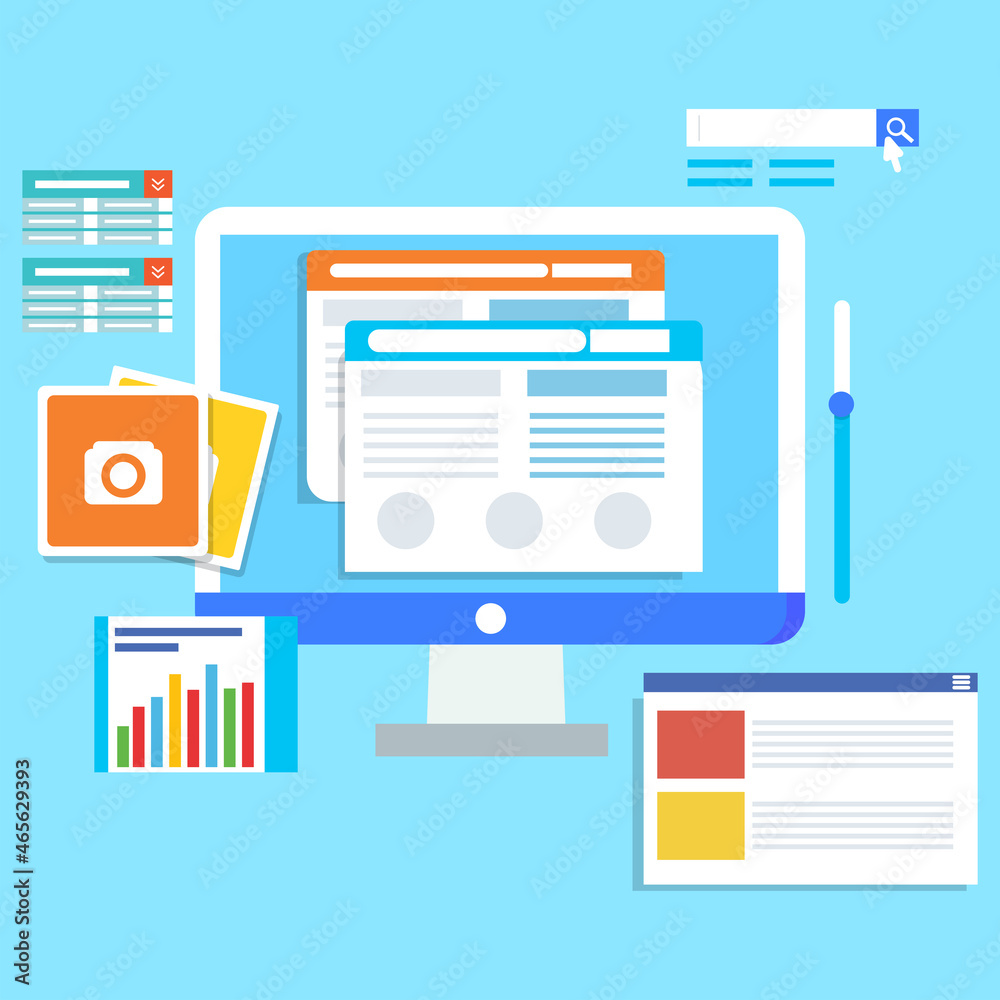 vector illustration of a laptop with a concept website vector illustration of a laptop with a concept website