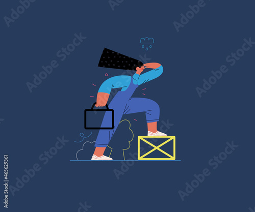 Startup illustration. Concept of building new business