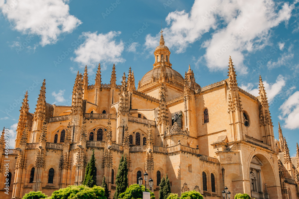 detail of the cathedral of segovia, spain