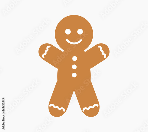 Gingerbread man cookie cute icon.