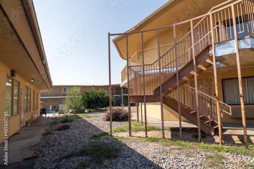 Abandoned and unmaintained motel in the downtown area of Idaho Falls photo