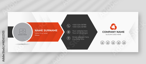 Business email signature with an author photo place modern layout