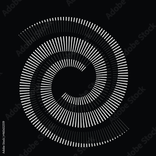 Radial speed Lines in Spiral Form for comic books . fireworks Explosion background . Vector Illustration . Starburst round Logo . Circular Design element . Abstract Geometric star rays . Sunburst .