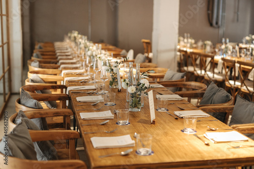 Beautiful wedding location and table decoration